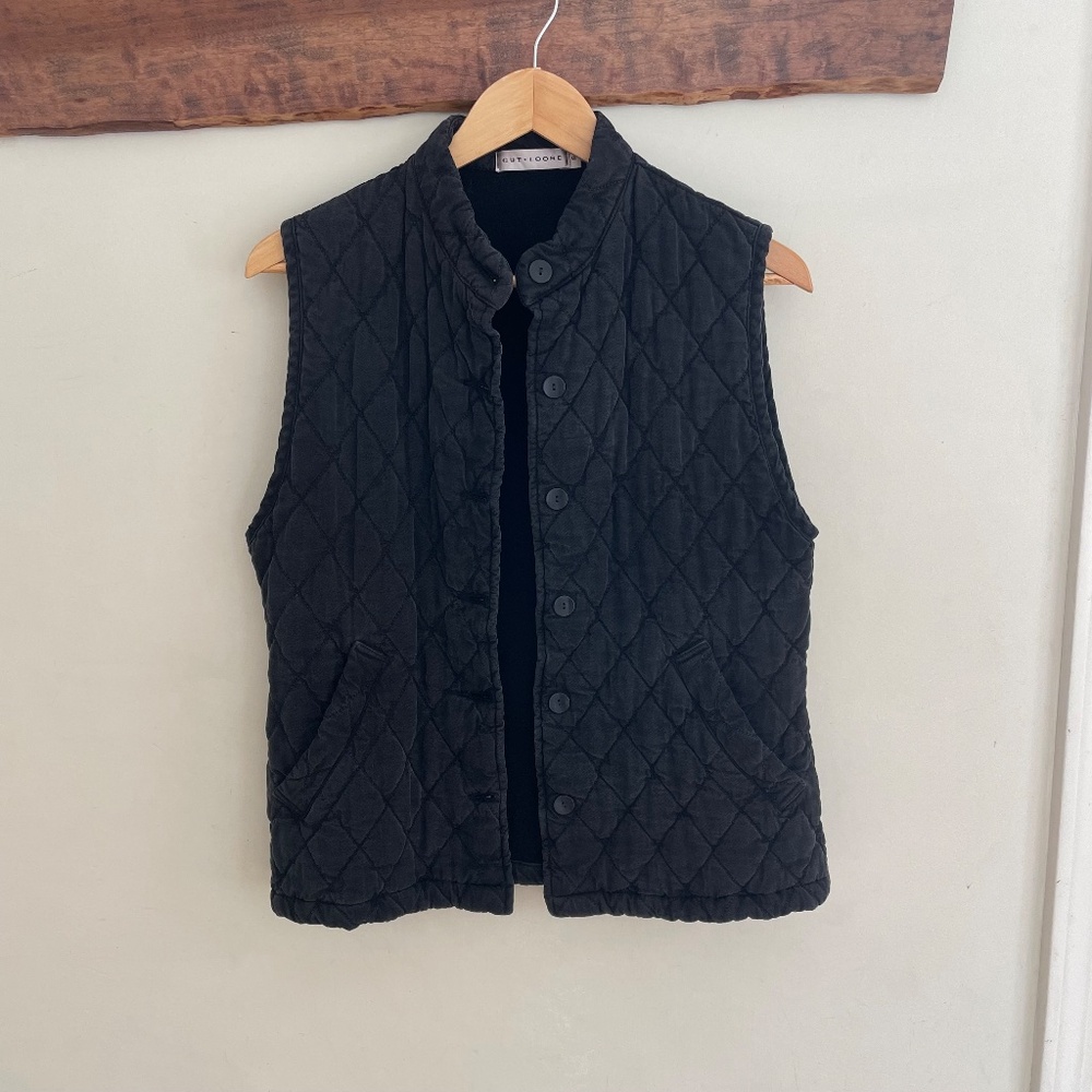 Cut Loose | Quilted Lightweight Puffer Vest Charcoal Gray Black USA Made S - Picture 2 of 12
